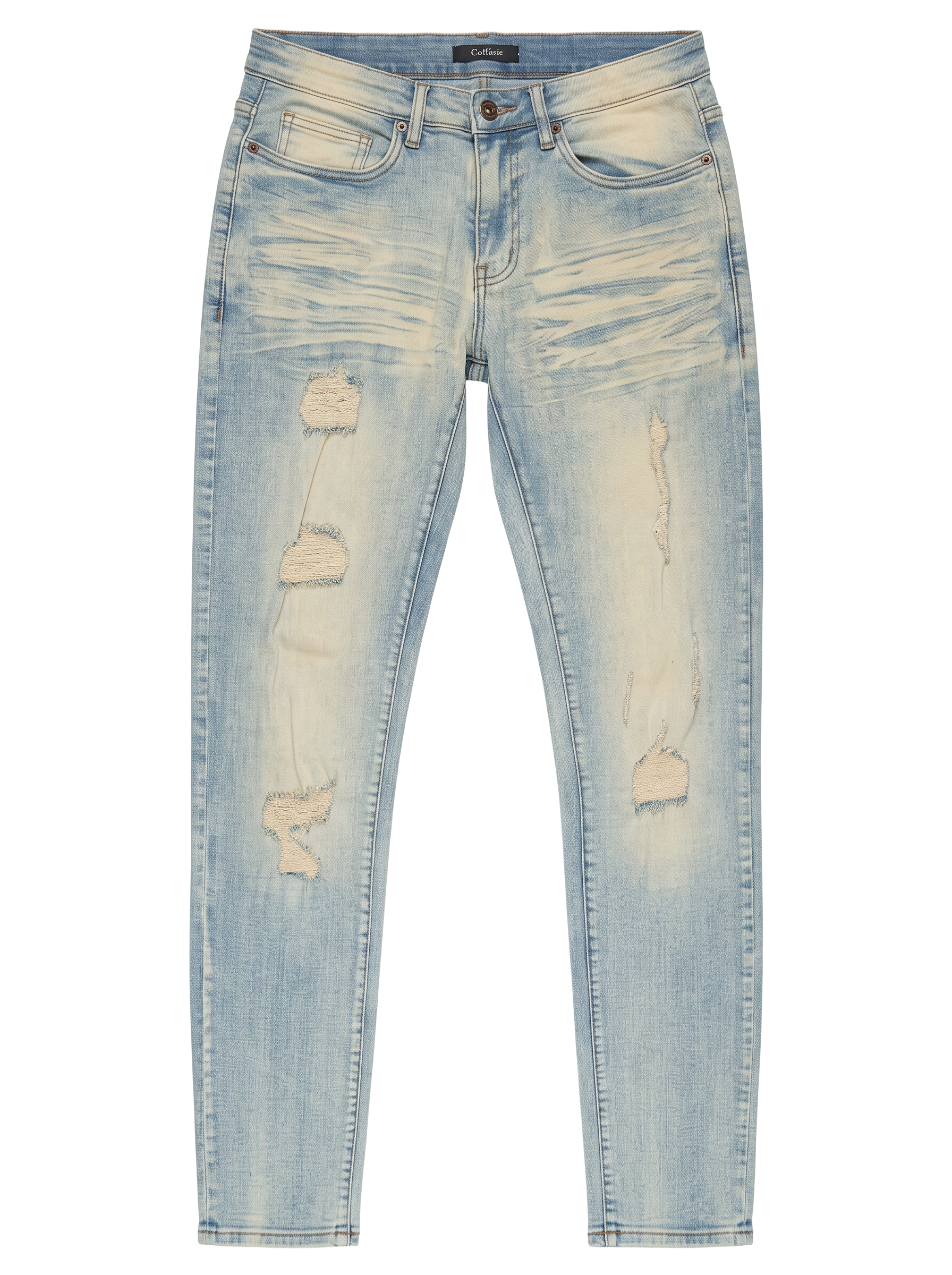 Light Wash Distressed Denim