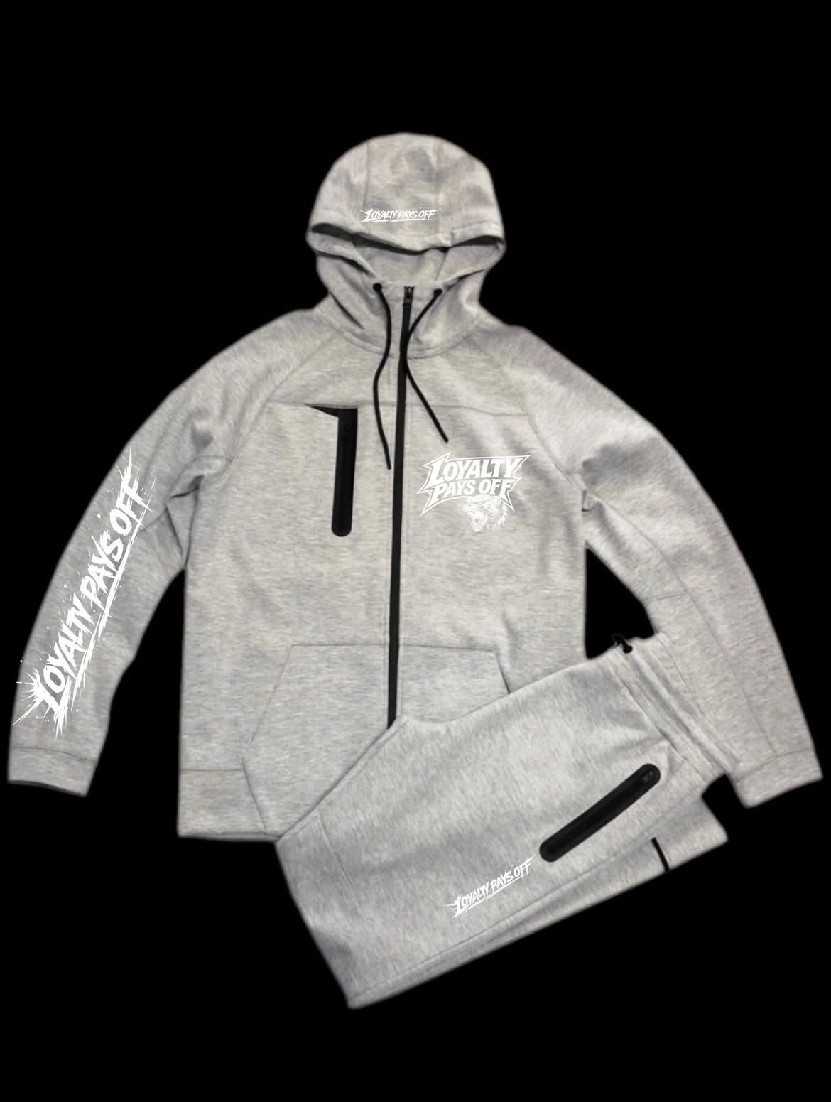 Tech Fleece Zip Hoodie & Jogger Set – Heather Gray