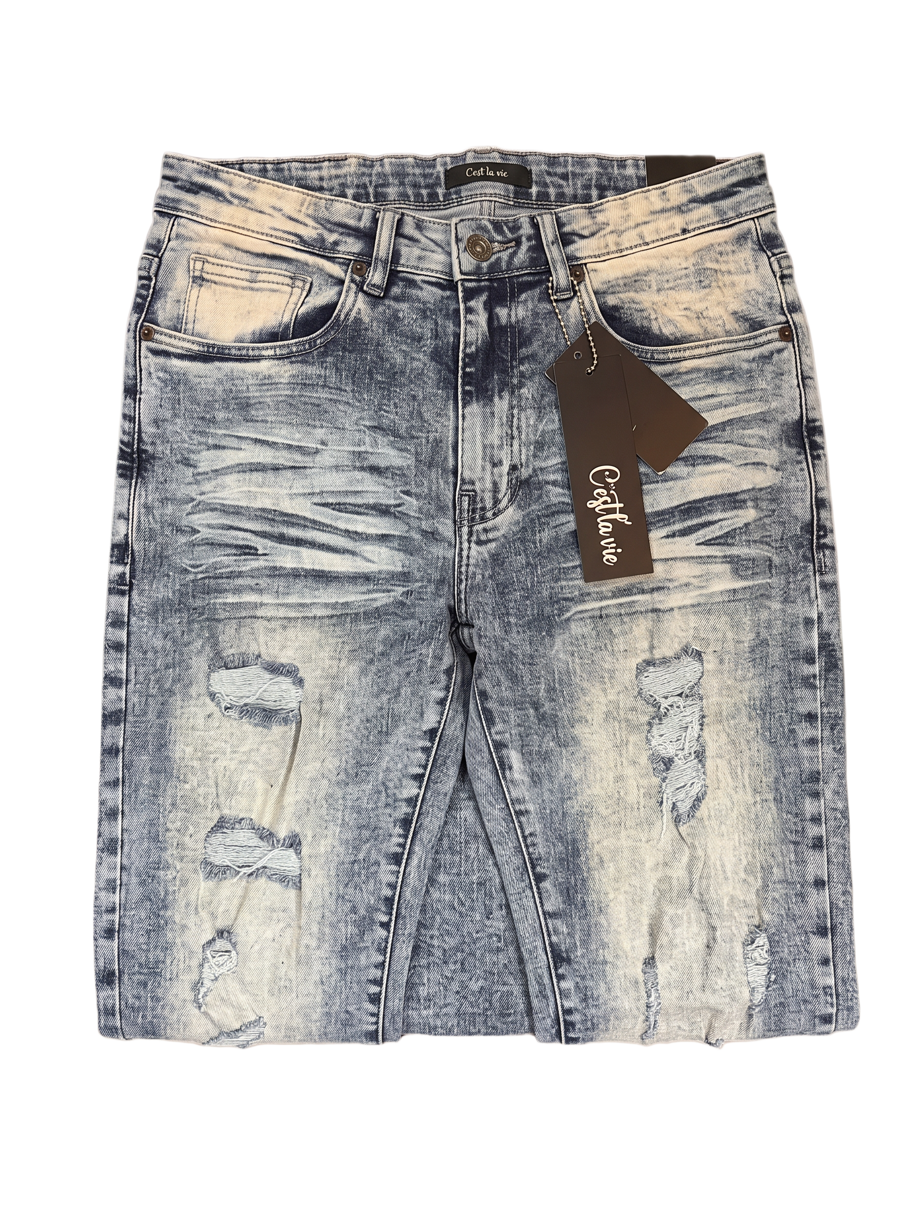 Acid Wash Denim Shorts