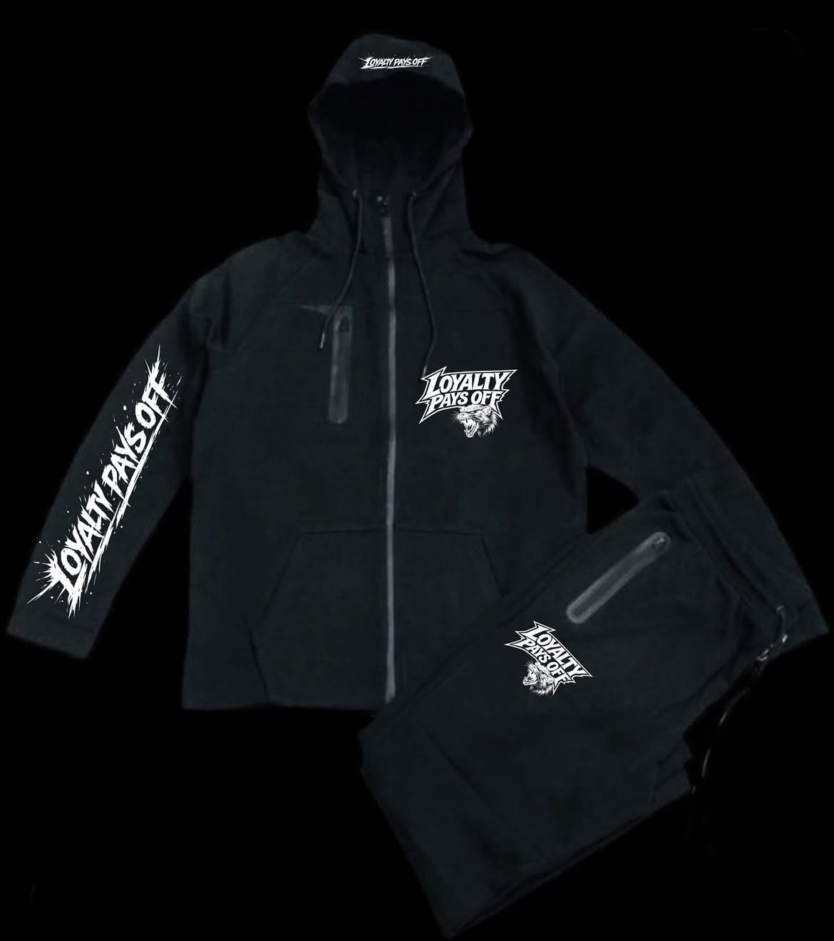 Tech Fleece Zip Hoodie & Jogger Set – Black